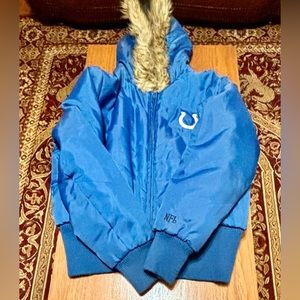 NFL Colts womens jacket faux fur hood